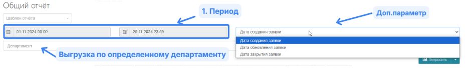 Выбор параметра выгрузки отчёта в HelpDeskEddy